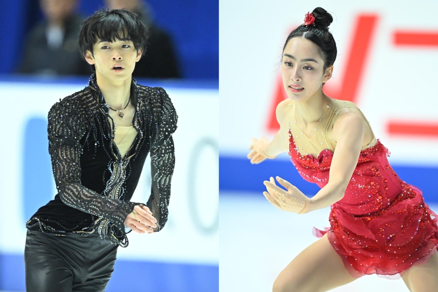 アイスダンス転向を発表した島田（左）は櫛田（右）と新カップルを結成すると発表した。写真：金子拓弥（THE DIGEST写真部）