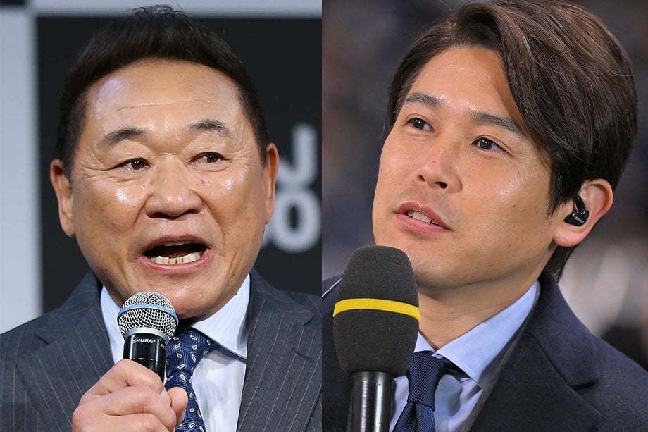 サッカー以外の番組でも活躍中の松木さんと内田さん。(C)SOCCER DIGEST