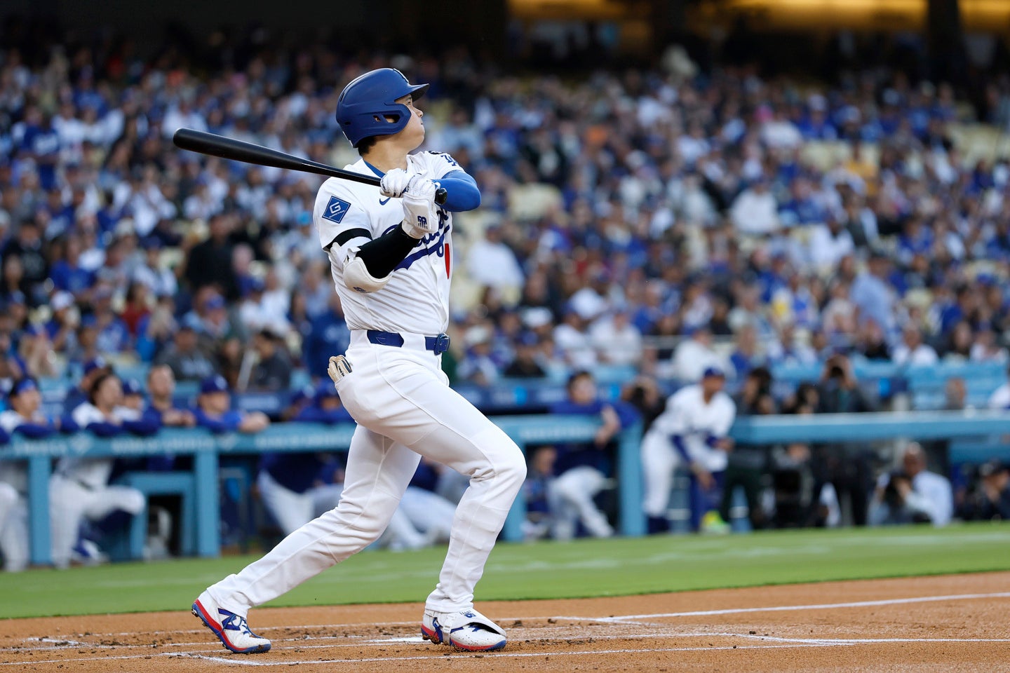 ドジャースの大谷翔平。現地14日のア軍戦で13号ソロ本塁打を放った。(C)Getty Images