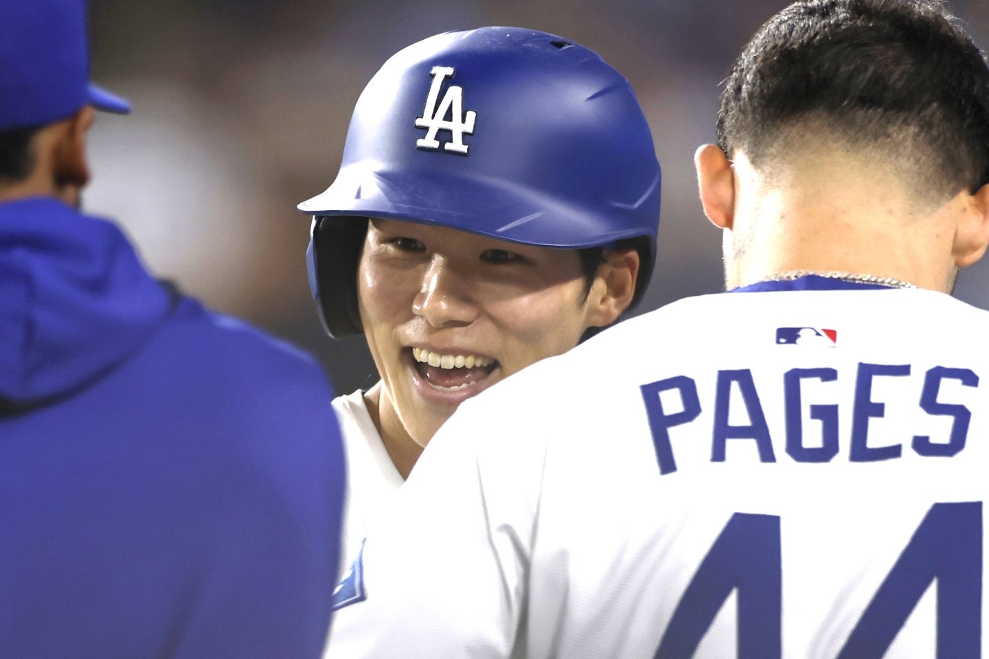 アスレティックス戦でメジャー１号を放ったキム・ヘソン。(C)Getty Images