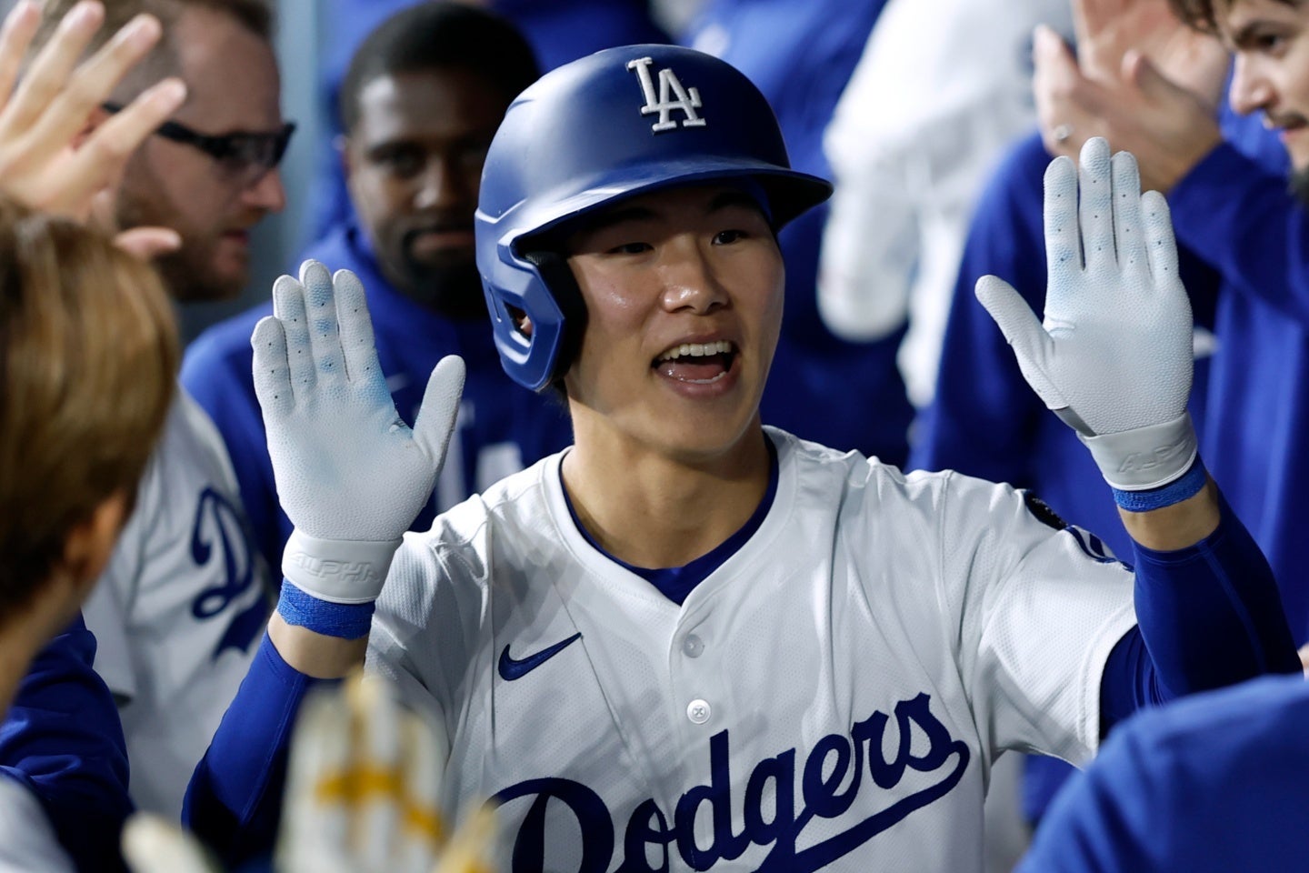 MLB初本塁打を放ったキム。メジャー昇格後、好調をキープしている。(C) Getty Images