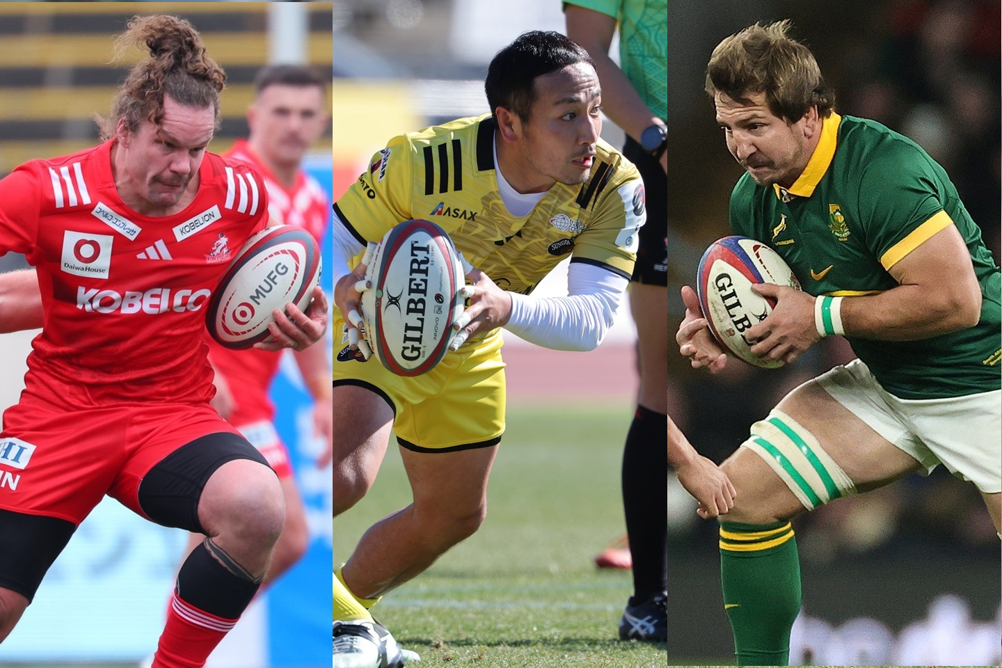 写真は左からマイケル・リトル（神戸S）、流大（東京SL）、クワッガ・スミス（静岡BR）。写真：JRLO、Getty Images