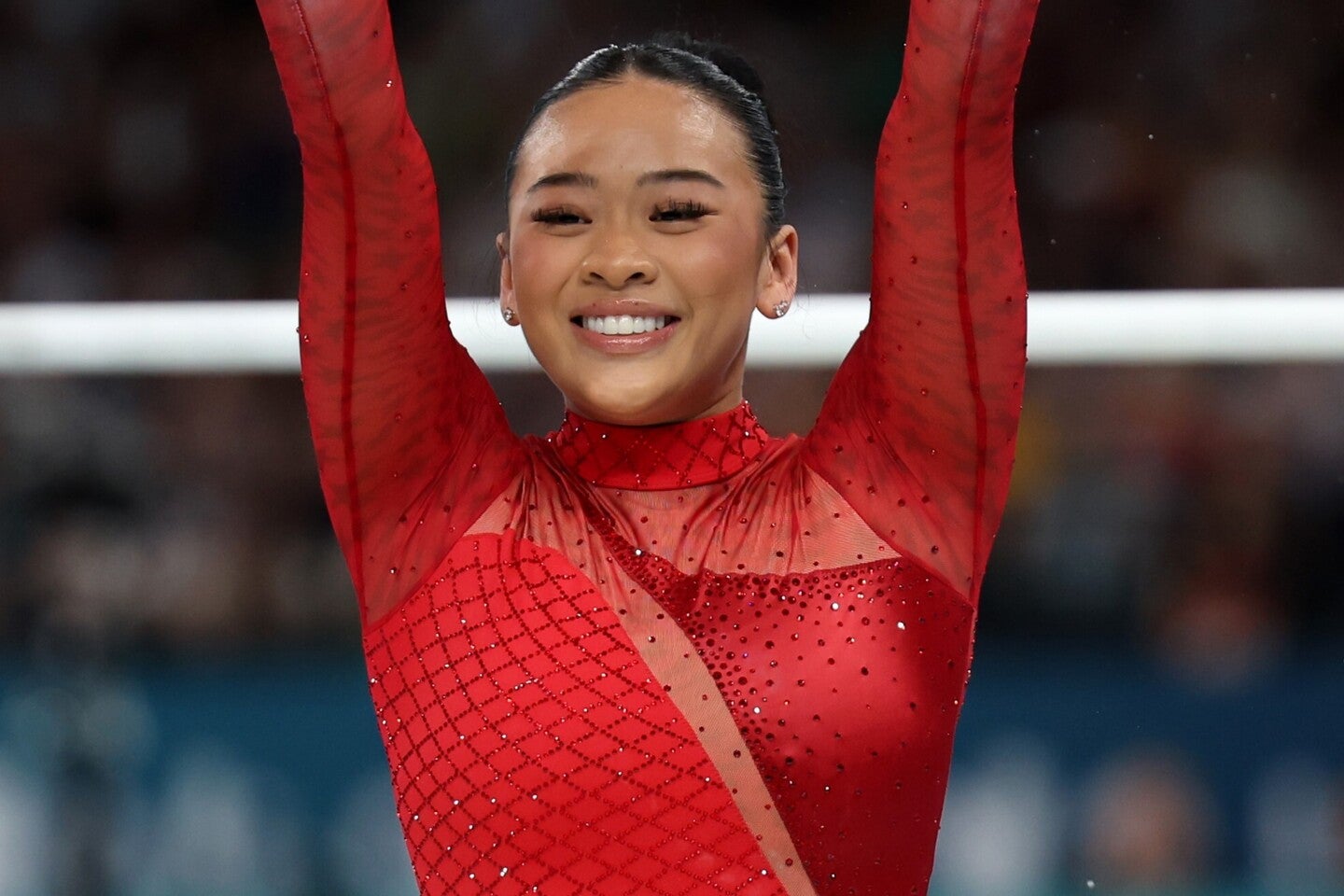 貴重なビキニ姿を披露したリー。(C) Getty Images