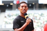 サニブラウンはセイコーGGPの100ｍ決勝を急きょ欠場した。写真：梅月智史（THE DIGEST写真部）