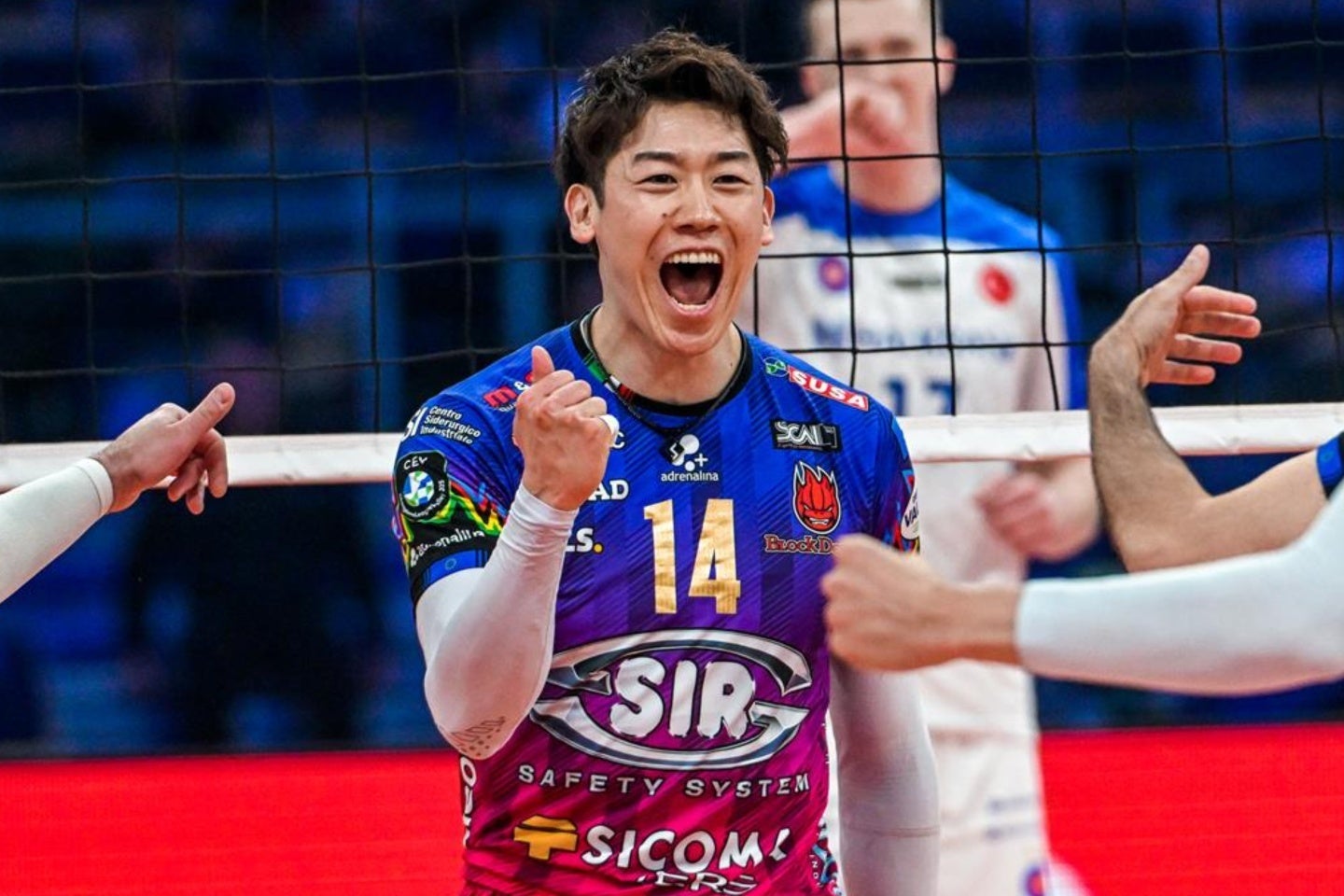 欧州CL決勝進出に貢献した石川。攻守で多大な貢献を果たし、ファンから喝采を受けた。(C)Confédération Européenne de Volleyball (CEV)