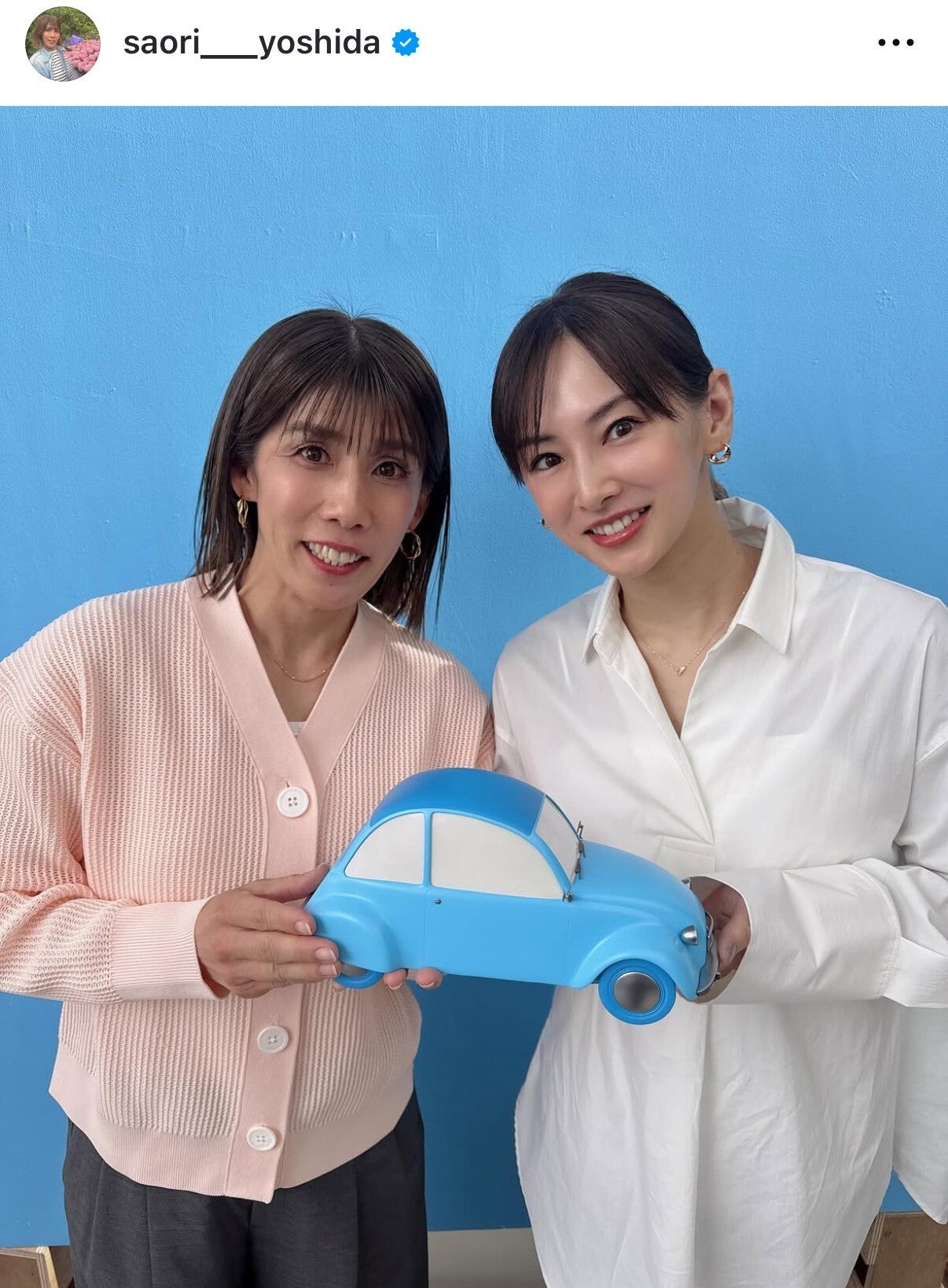 北川さん（右）とCM共演を果たした吉田さん（左）。（画像は吉田沙保里さんの公式インスタグラムより）