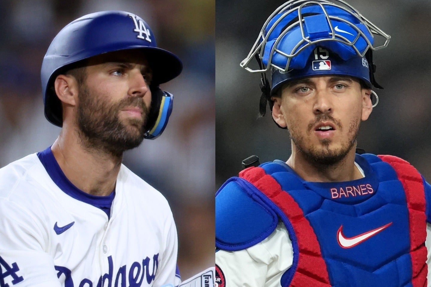 ドジャースから解雇されたテイラー（左）とDFAとなったバーンズ（右）。(C)Getty Images