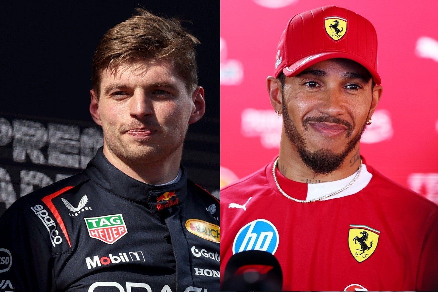 今季２勝目を挙げたフェルスタッペンと猛烈な追い上げで４位にい食い込んだハミルトン。英メディアが高評価を与えた。(C) Getty Images