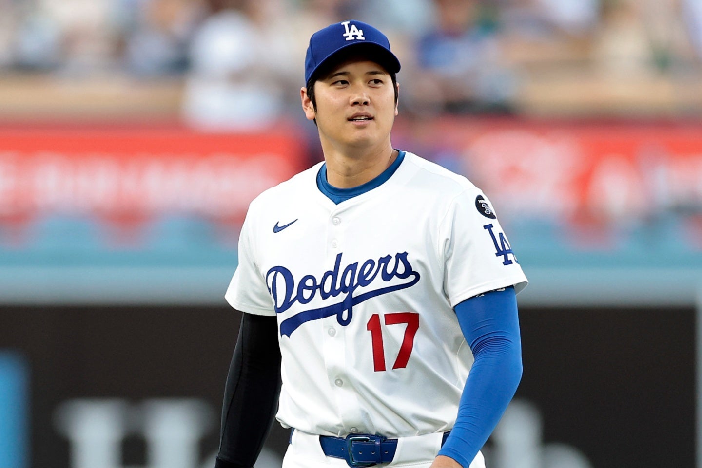 2023年９月に右ひじ手術を行なった大谷。(C)Getty Images