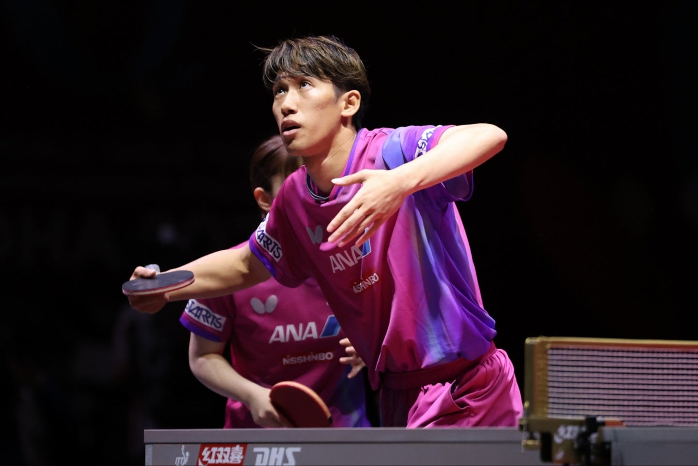 吉村／大藤ペアが混合ダブルスで準決勝進出を決めた。(C)ITTF World