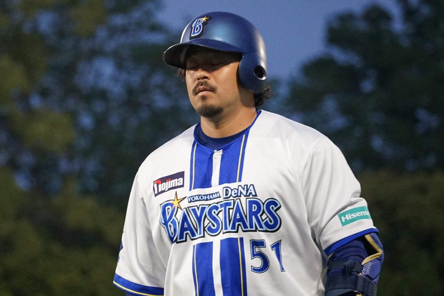 今季初のホームランを放った宮崎。写真：萩原孝弘