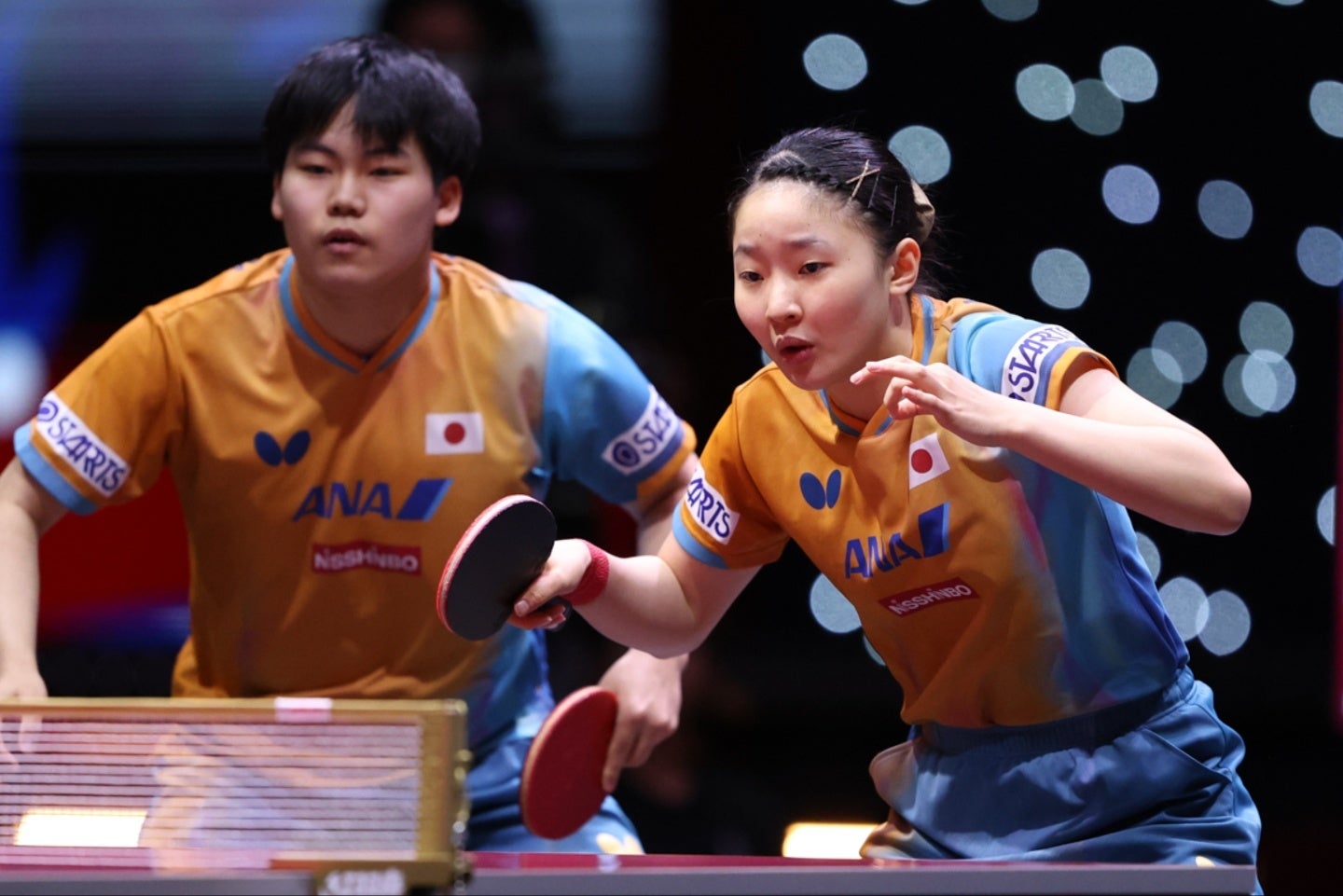 混合ダブルスに出場した松島輝空/張本美和ペアが準々決勝で敗退した。(C)ITTF World