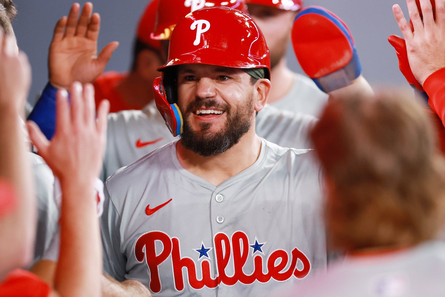 大谷翔平と並ぶ17本塁打をマークするなど、シュワーバーは今季も絶好調だ。(C)Getty Images