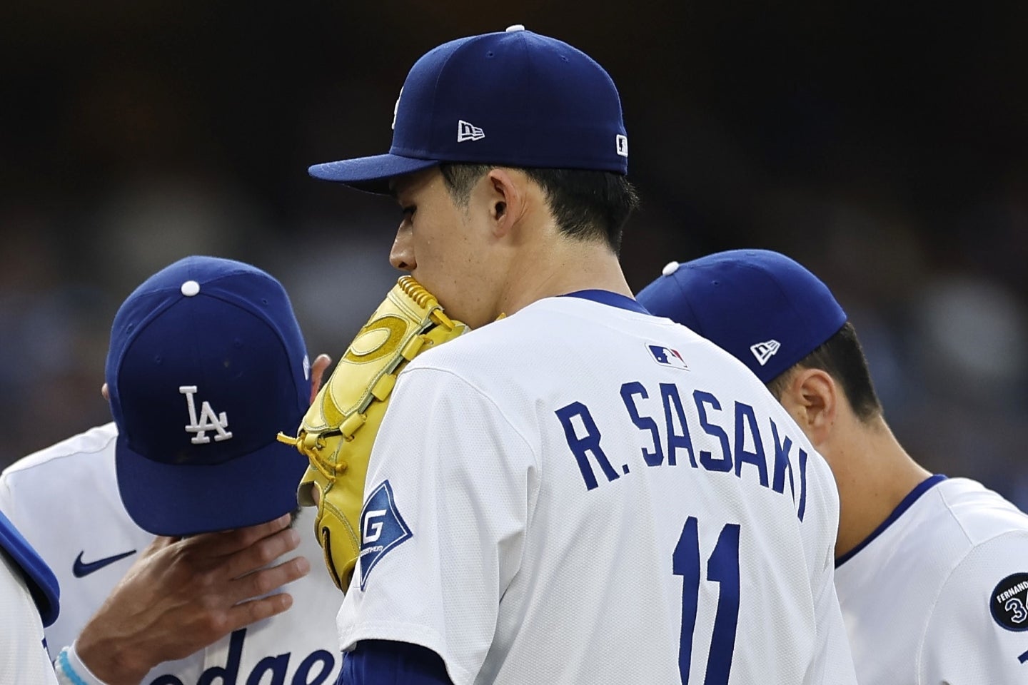 右肩の怪我で負傷者リスト入りしている佐々木。(C)Getty Images