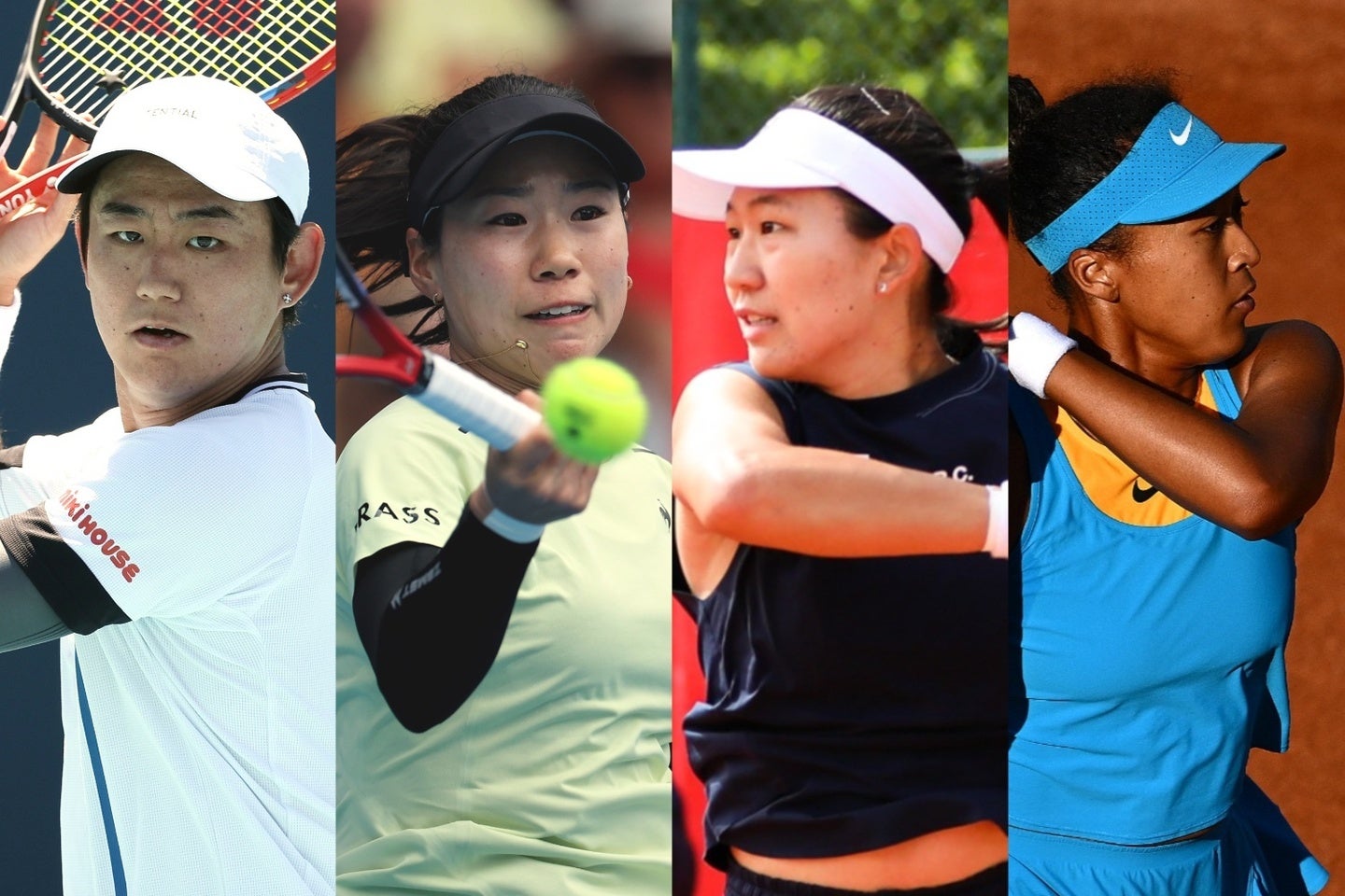 全仏オープンのシングルス本戦には４名の日本勢が挑む。左から西岡良仁、日比野菜緒、内島萌夏、大坂なおみ。（C）Getty Images