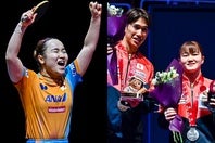伊藤（左）は準々決勝で王芸迪を下して銅メダルを確定。快進撃をみせた大吉ペア（右）は銀メダルを手にした。(C)Getty Images