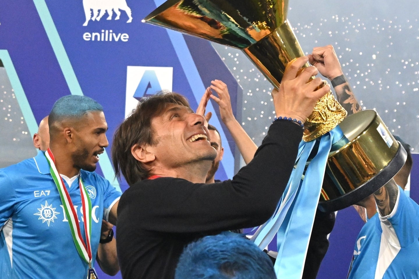 2024-25シーズンのセリエAを制したナポリのコンテ監督を、ユベントスが再招聘するようだ。(C)Alberto LINGRIA