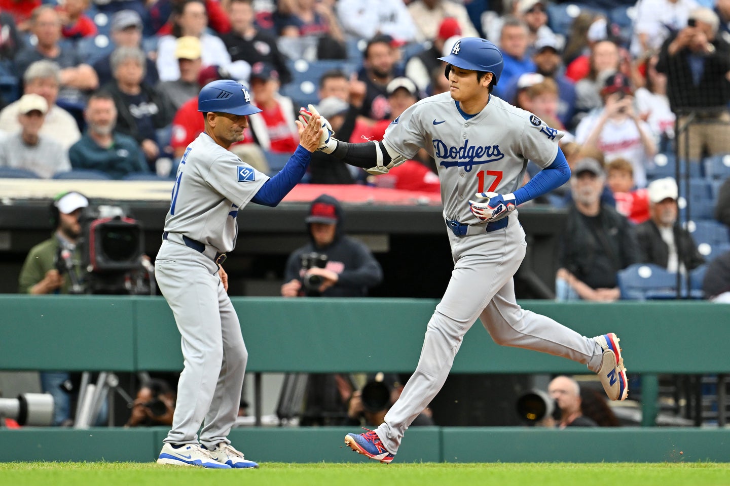 ドジャースの大谷翔平。この日は第３打席に今季メジャー最速の20号本塁打を放った。(C)Getty Images