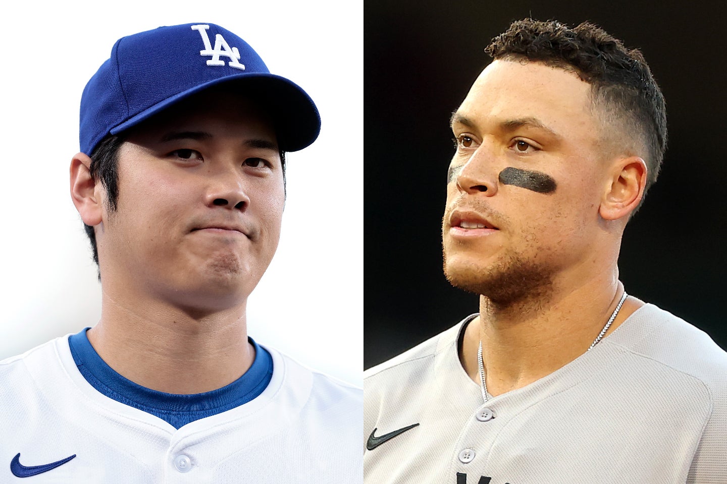 今季もシーズンMVPを受賞する可能性があると報じられた大谷翔平（左）とジャッジ（右）。(C)Getty Images