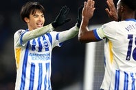 三笘のチェルシー戦のゴールが絶賛されている。(C)Getty Images