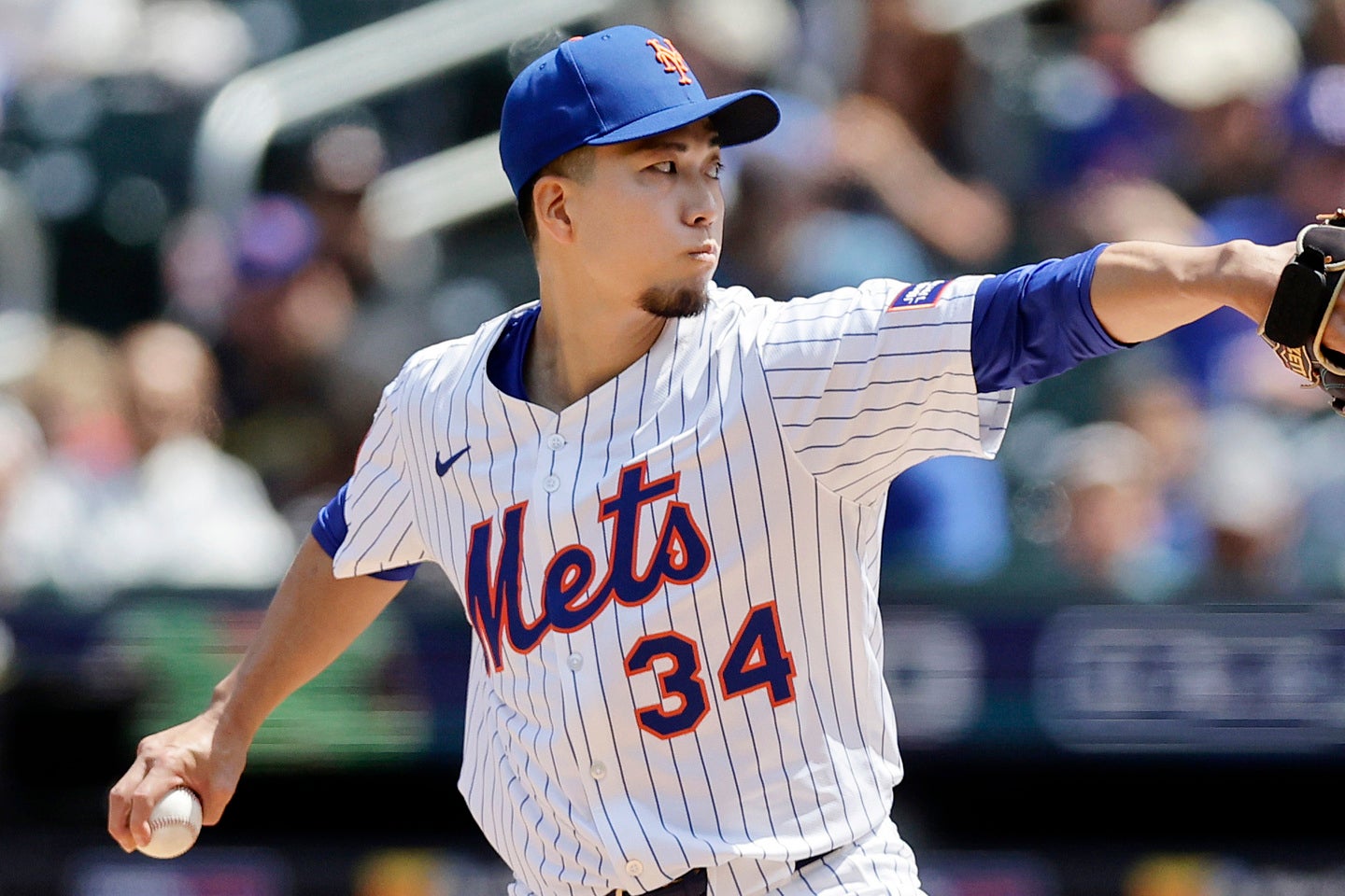 メッツの千賀滉大。今季５勝３敗、ナ・リーグ１位の防御率1.46をマークするなど、好調だ。(C)Getty Images