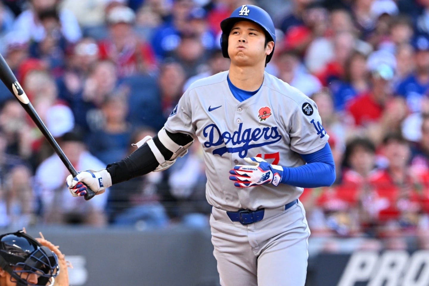 ４戦連発が期待された大谷は３打数ノーヒットに終わった。(C) Getty Images