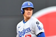 28日のガーディアンズ戦では快音を響かせることができなかった大谷。(C)Getty Images