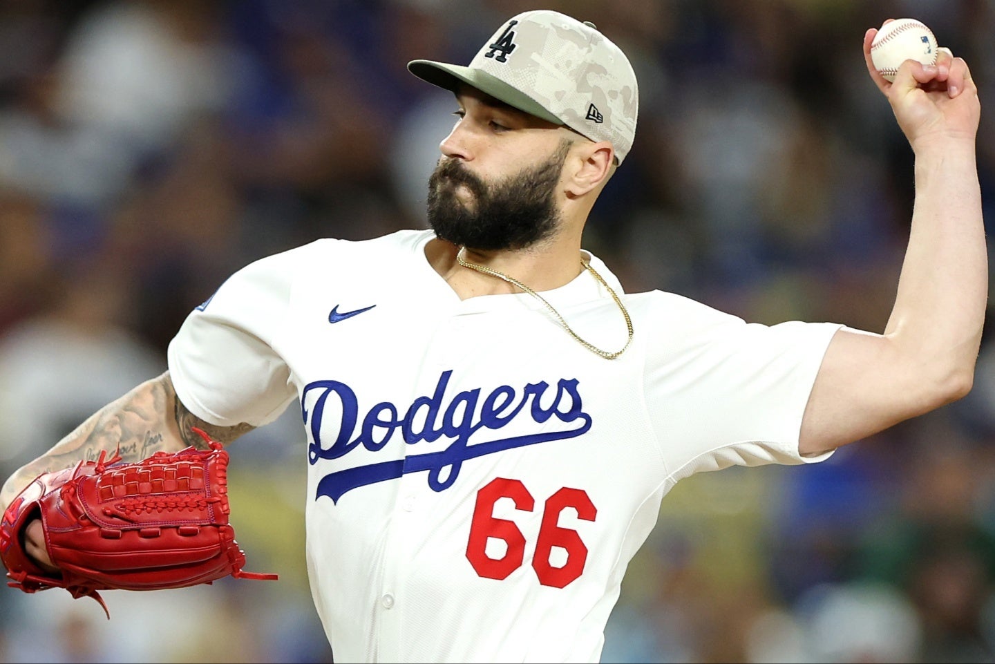 ドジャースのリリーフ陣に不可欠な存在として期待されているスコット。(C)Getty Images