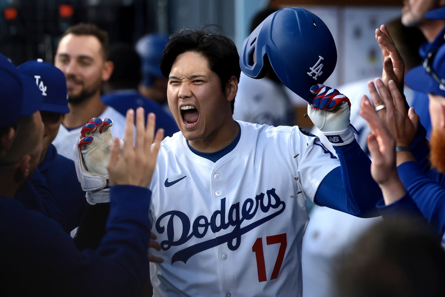 日本の人気アニメとのコラボを発表したドジャース。これもまた大谷翔平効果なのか。(C)Getty Images