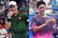 昨年の「木下グループ ジャパンOP」で８強入りした錦織圭（左）と、車いす部門で連覇を飾った小田凱人（右）。共に今年も出場することが決まった。写真：THE DIGEST写真部
