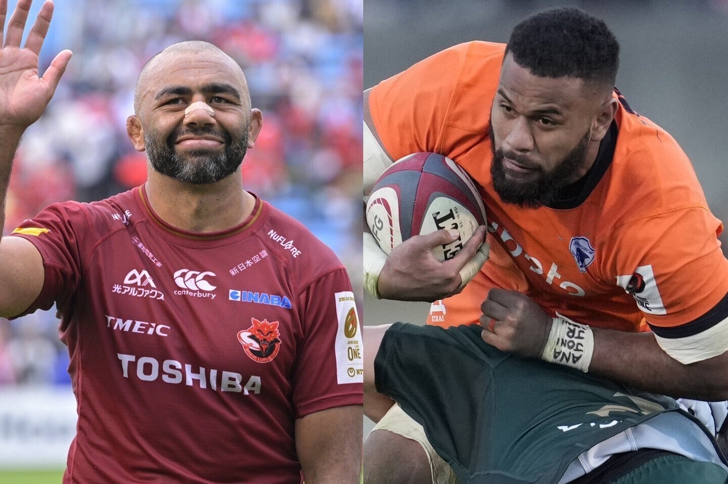 決勝で激突するBL東京のリーチ マイケル（左）とS東京ベイのファウルア・マキシ。(C) Getty Images