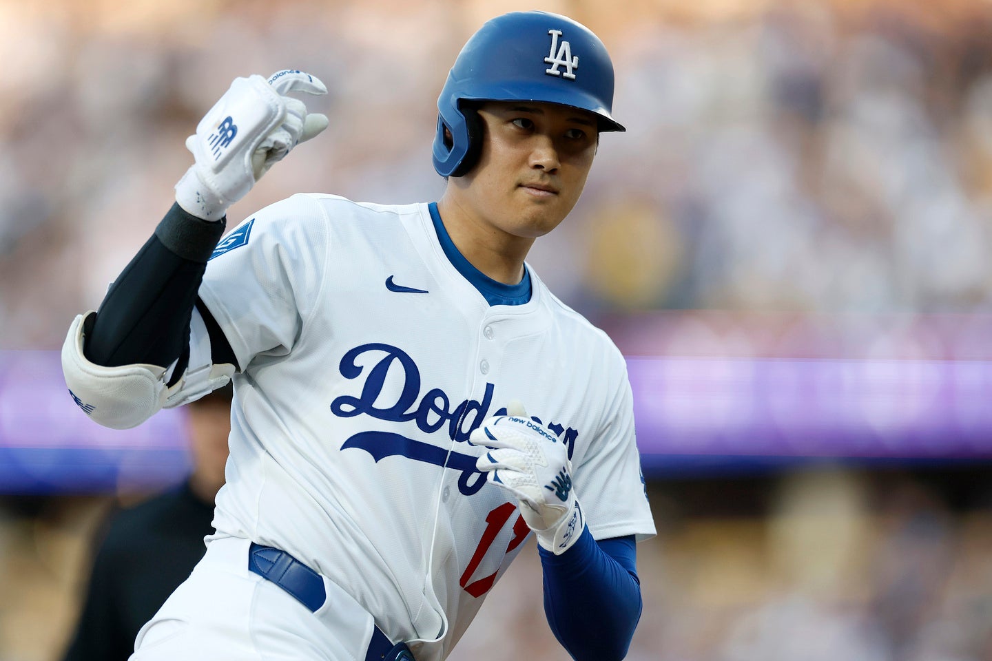 初回から豪快なホームランを放ったドジャースの大谷。(C)Getty Images