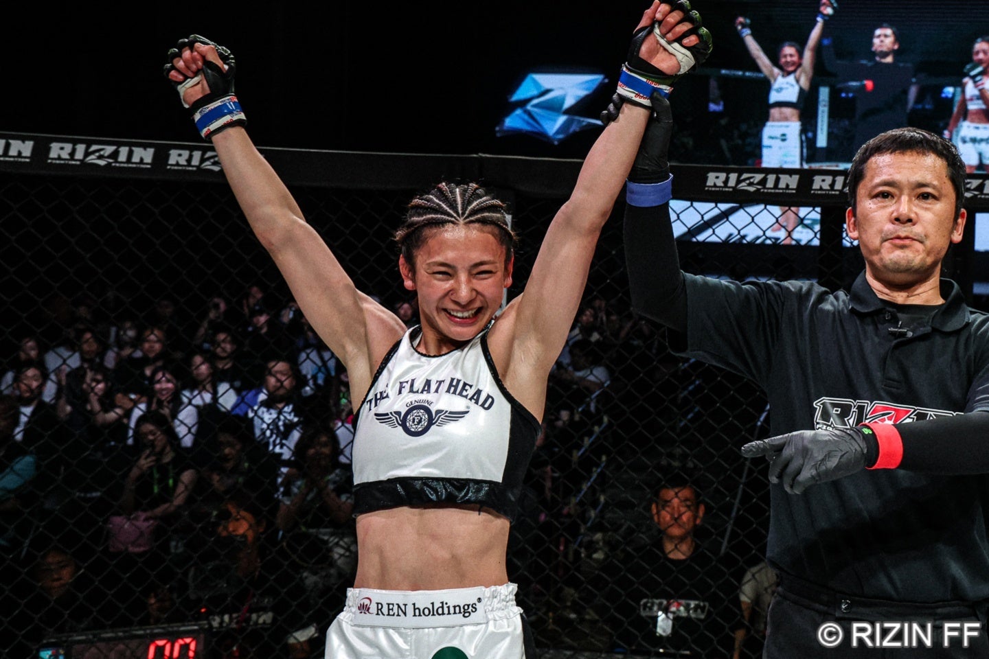 ケイト・ロータスはRIZIN参戦後、待望の初勝利を飾った。(C) RIZIN FF