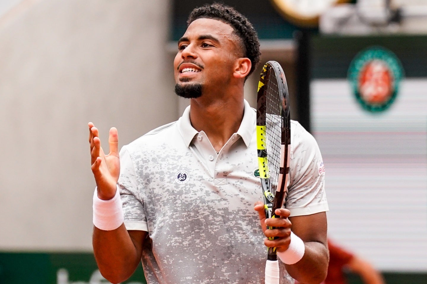 ルブレフとの全仏３回戦を試合前に棄権したフィス。２回戦勝利後の検査で「疲労骨折が見つかった」と明かし、休養に専念する方針を示した。（C）Getty Images