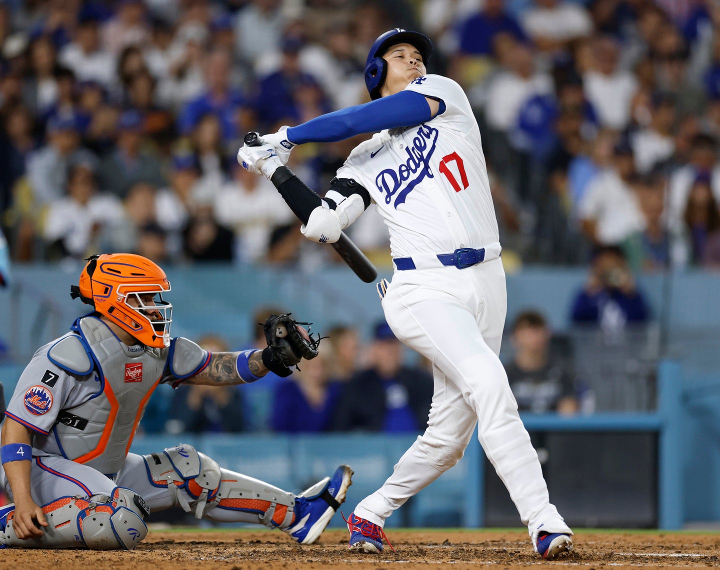 ３試合ぶりの本塁打を放ったドジャースの大谷。(C)Getty Images
