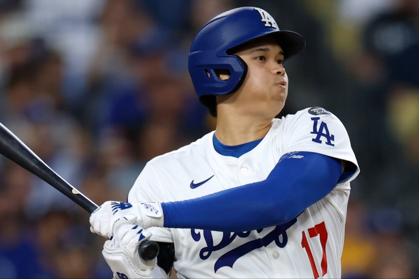打線が沈黙するなかでも大谷は複数安打を記録。(C)Getty Images