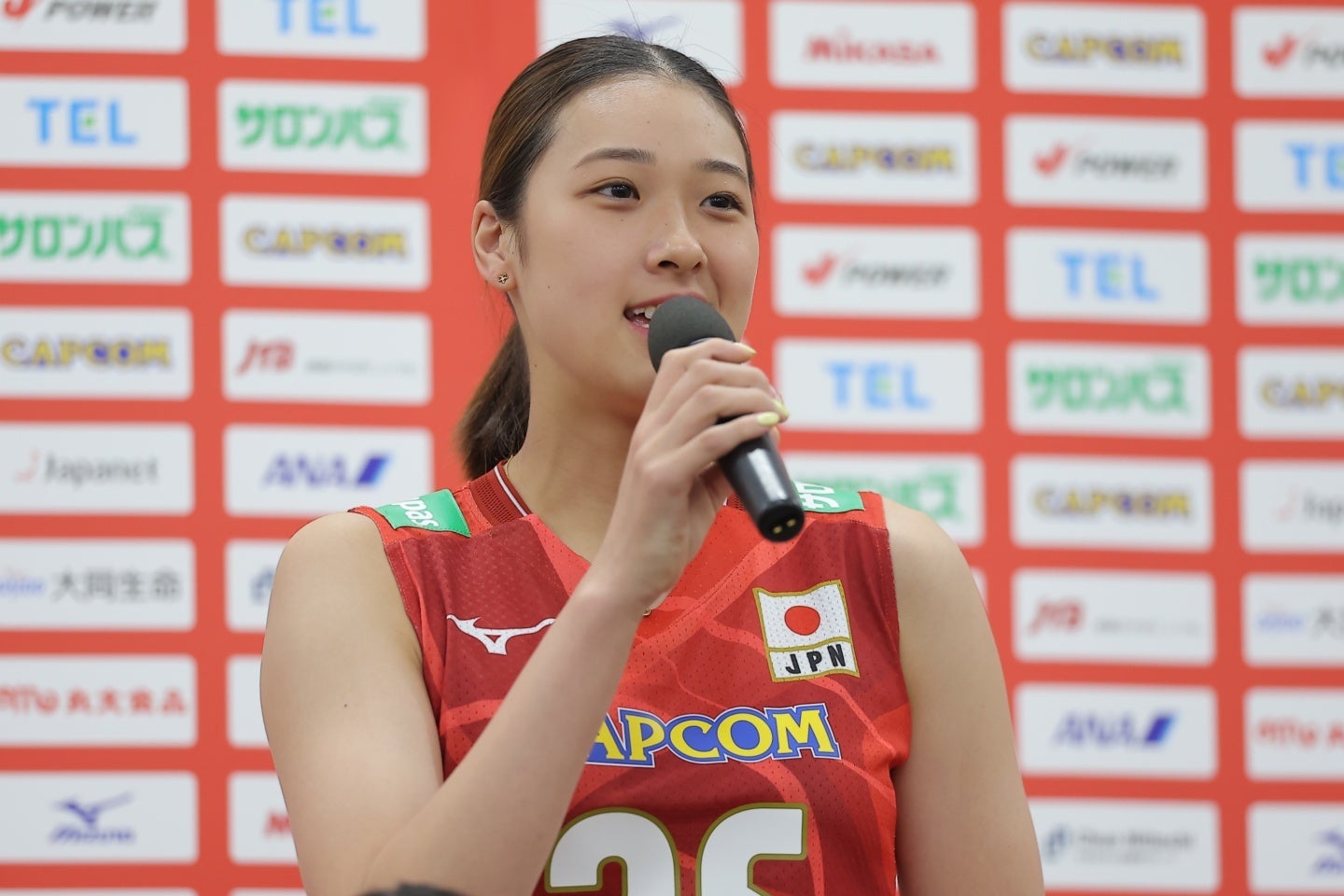 新エース候補として呼び声が高い佐藤。今季のSVリーグ日本人得点王だ。写真：福冨倖希