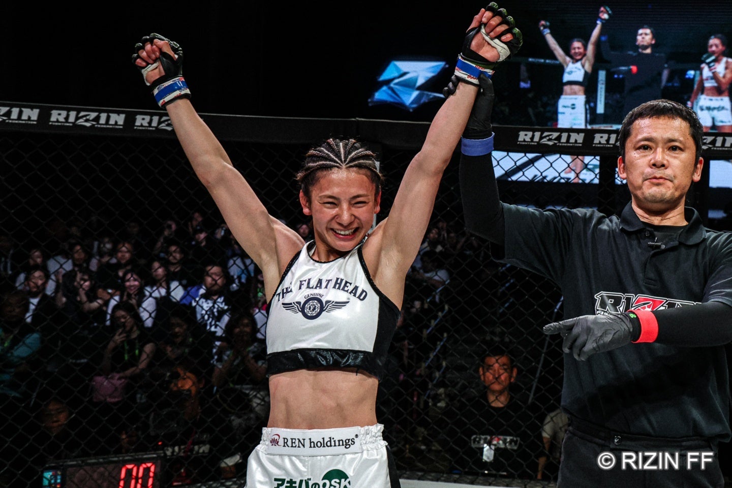 RIZINのリングで初勝利を飾ったケイト・ロータス。(C) RIZIN FF