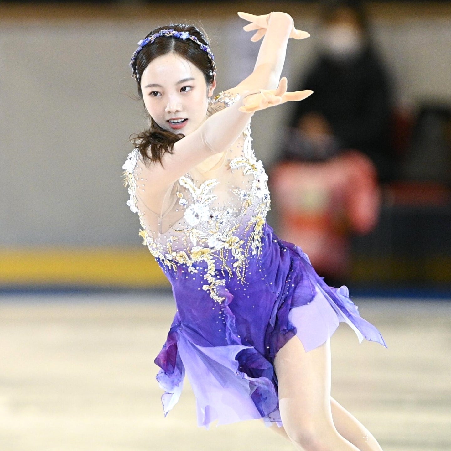 週末のアイスショーに向け、SNS上でトレーニングに取り組む様子を公開した本田さん。(C)JMPA