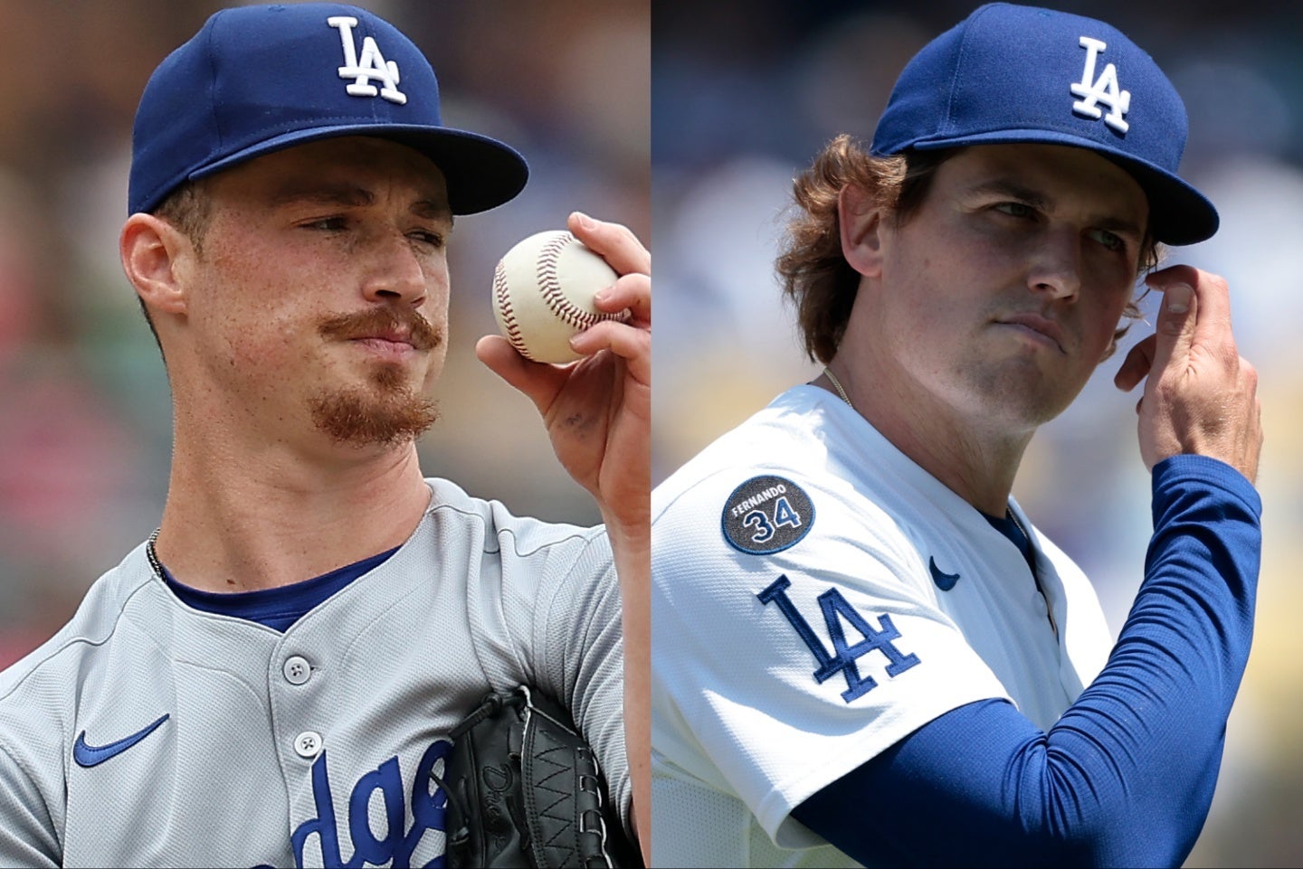 ドジャースの若手有望株ドレイヤー（左）、ナック（右）。(C)Getty Images
