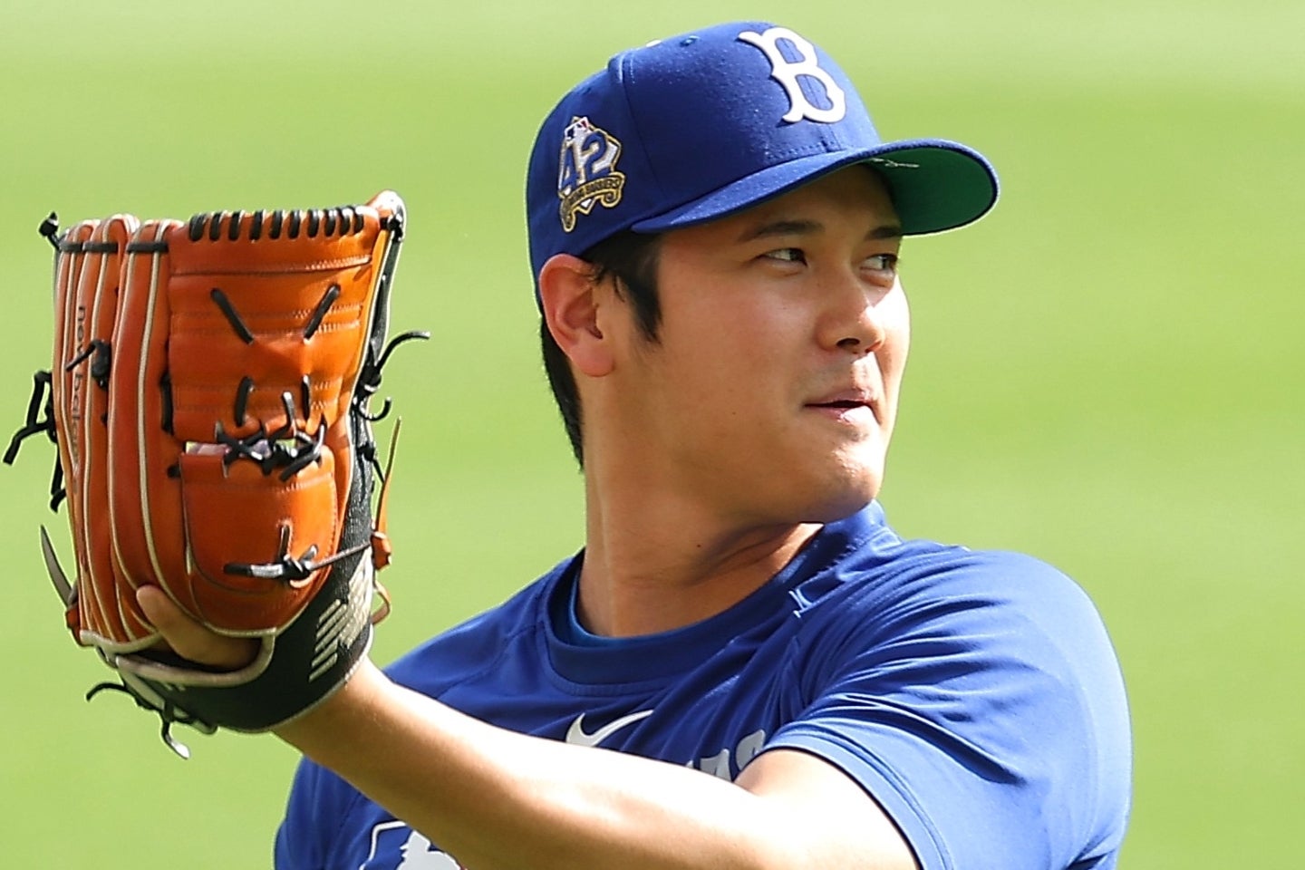 現地６月16日のパドレス戦で先発する大谷。(C)Getty Images