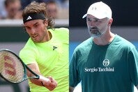 ランキングを大きく落としているチチパス（左）だが、新たにタッグを組んだイバニセビッチ氏（右）は「トップに戻れないなんて心配はしていない」と語る。（C）Getty Images