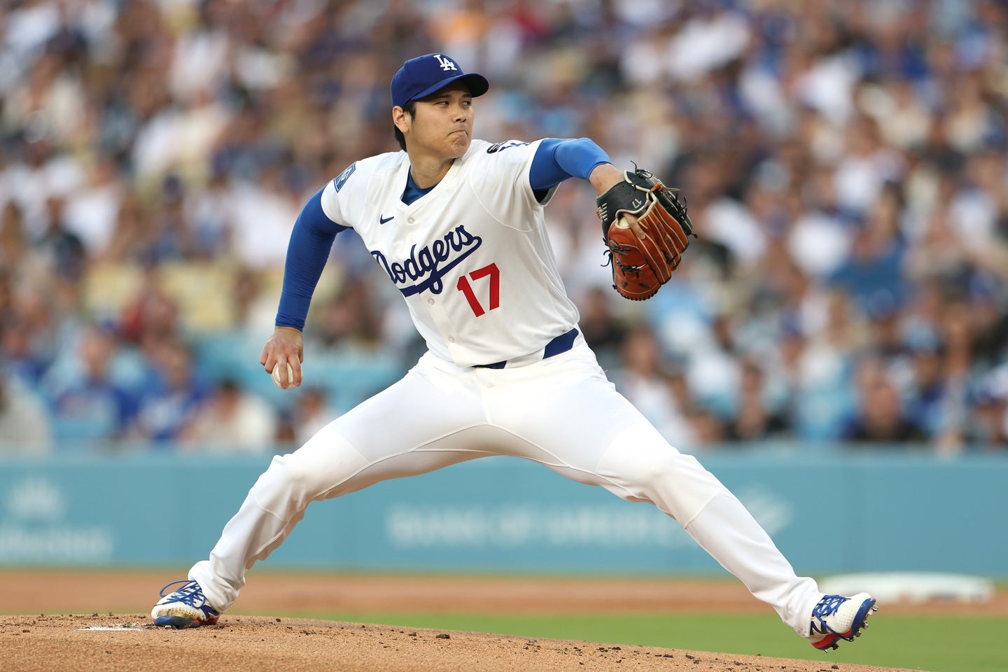 パドレス戦で二刀流復活を果たした大谷。(C)Getty Images