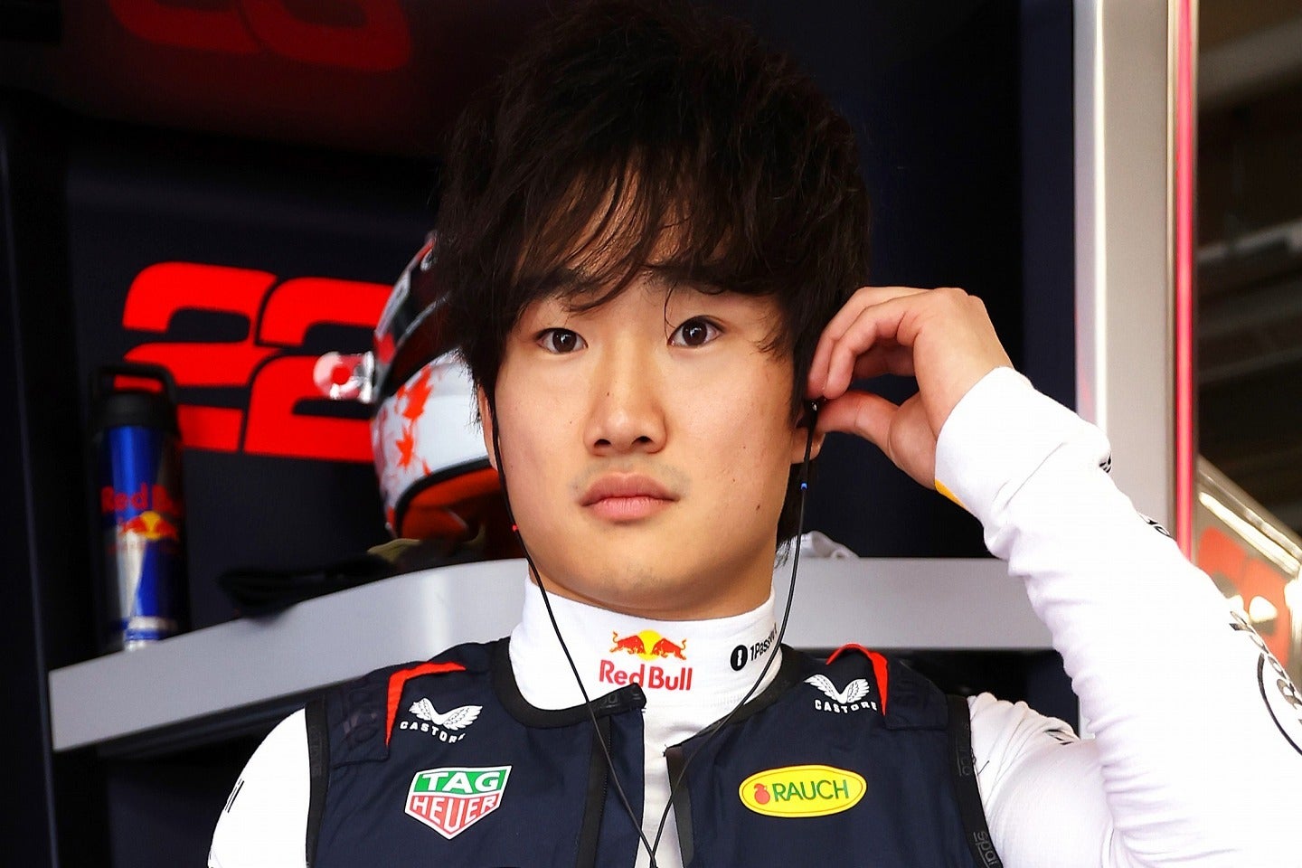 予選でのフェルスタッペンとのタイム差を厳しく指摘された角田。(C)Getty Images