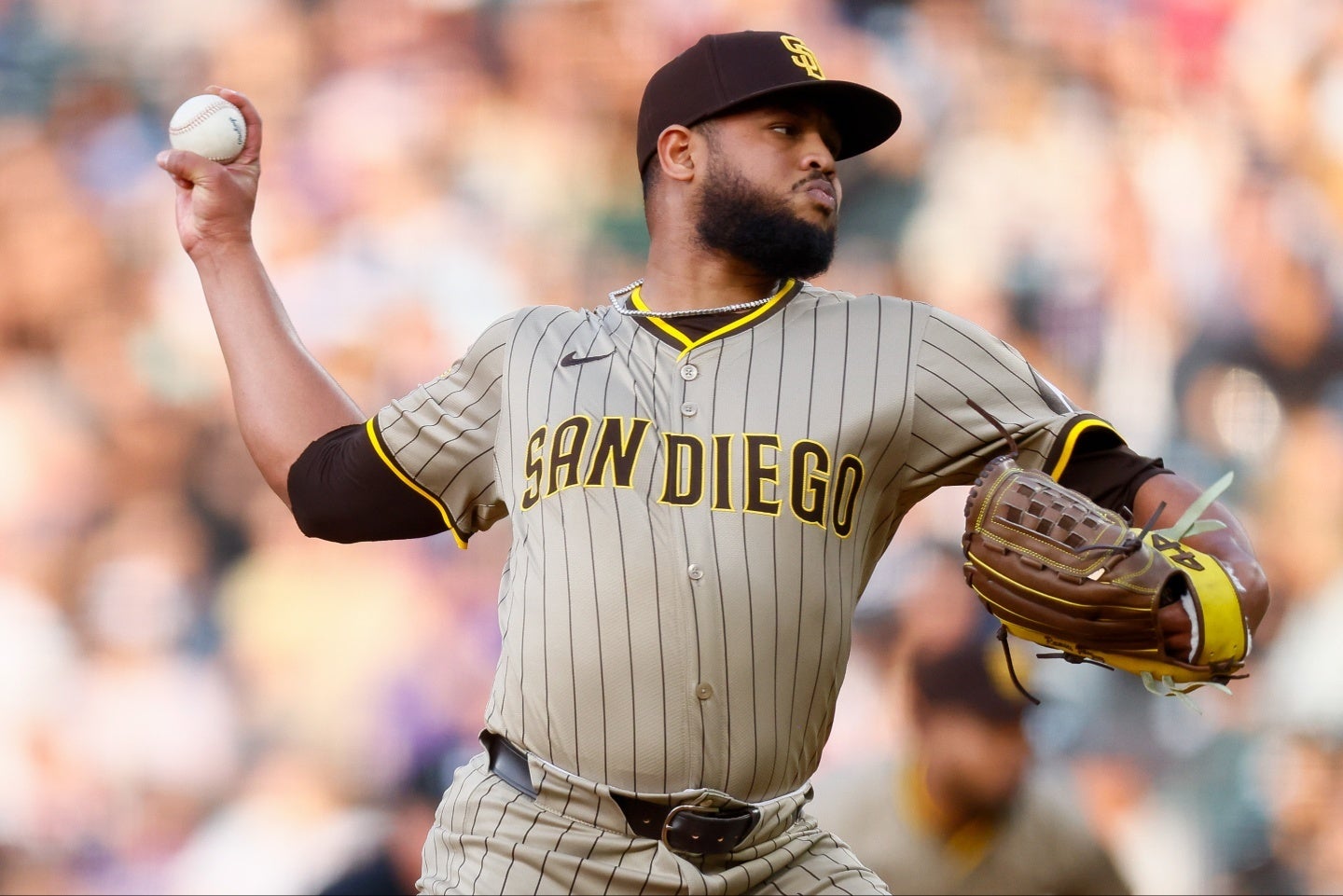 大谷に死球をぶつけたパドレスのバスケス。(C)Getty Images