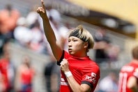前線でひとり気を吐いた松尾。(C)Getty Images