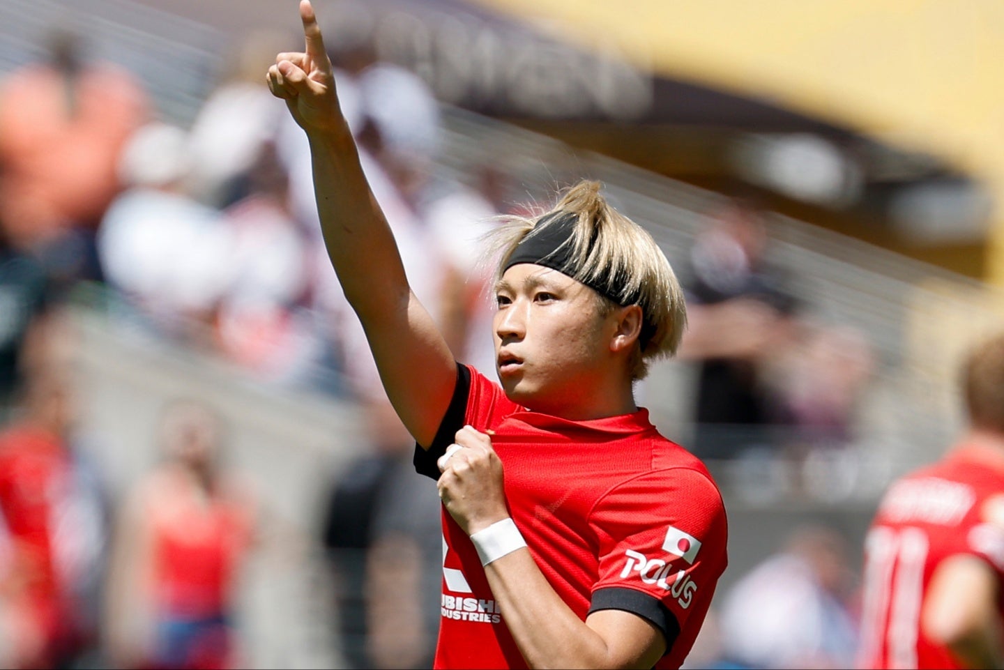 前線でひとり気を吐いた松尾。(C)Getty Images