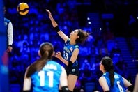 タイ戦で最多29得点を挙げた13番の和田。(C)Volleyball World