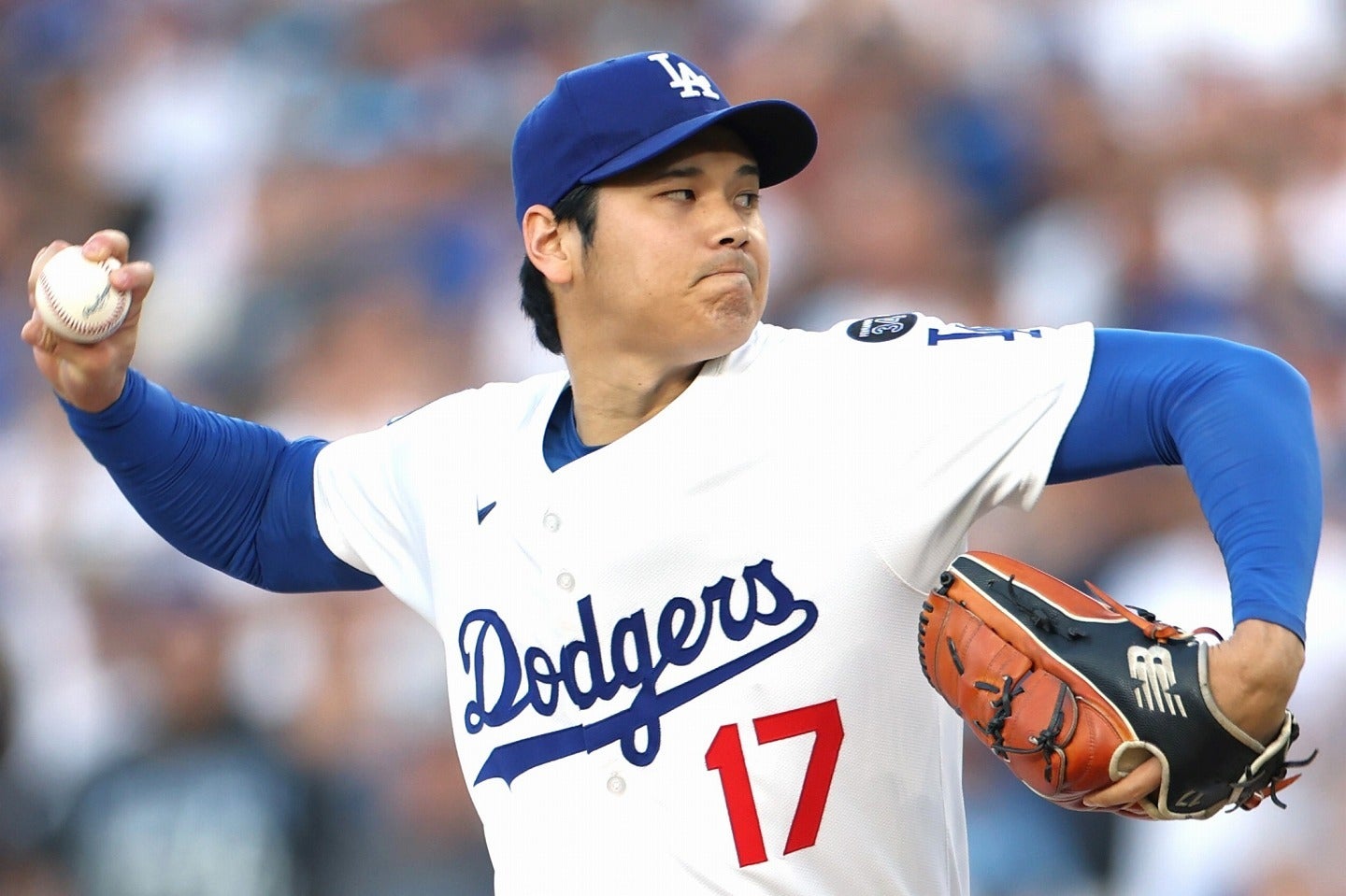 復帰登板を果たし、殿堂入り投手に称賛された大谷。(C)Getty Images