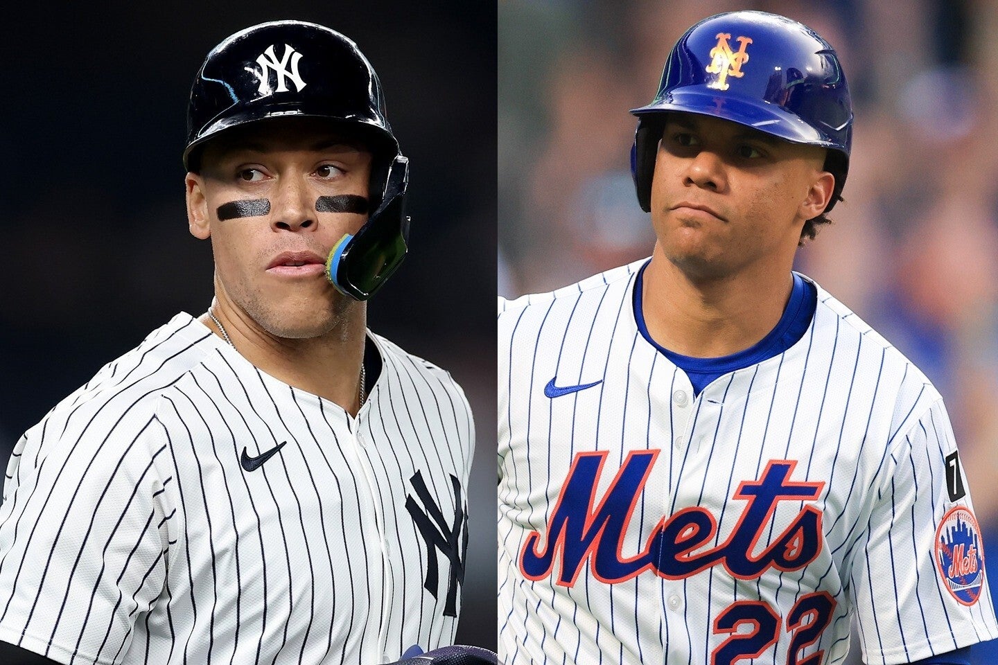 ヤンキースの主砲ジャッジと、今季メッツに過去最高額で移籍したソト。(C) Getty Images